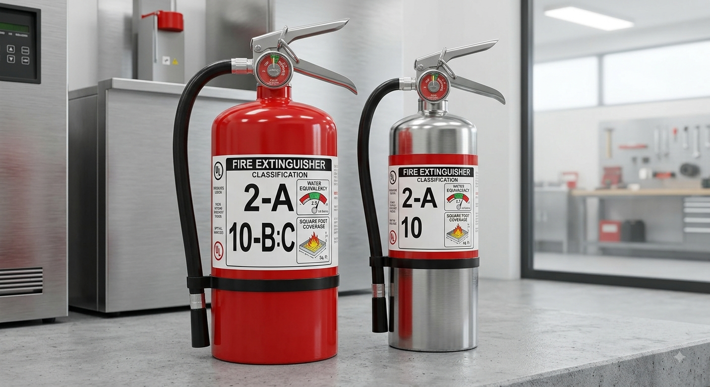 all fire extinguishers are labeled with a letter and a number. what does the number indicate