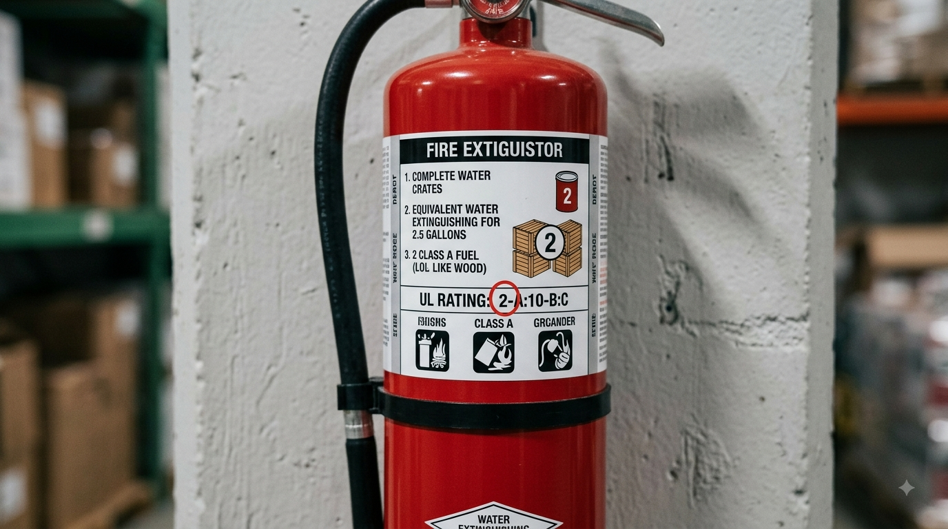 all fire extinguishers are labeled with a letter and a number. what does the number indicate